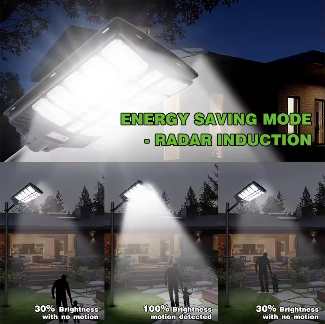 Solar Street Light with Motion Sensor, 3000W