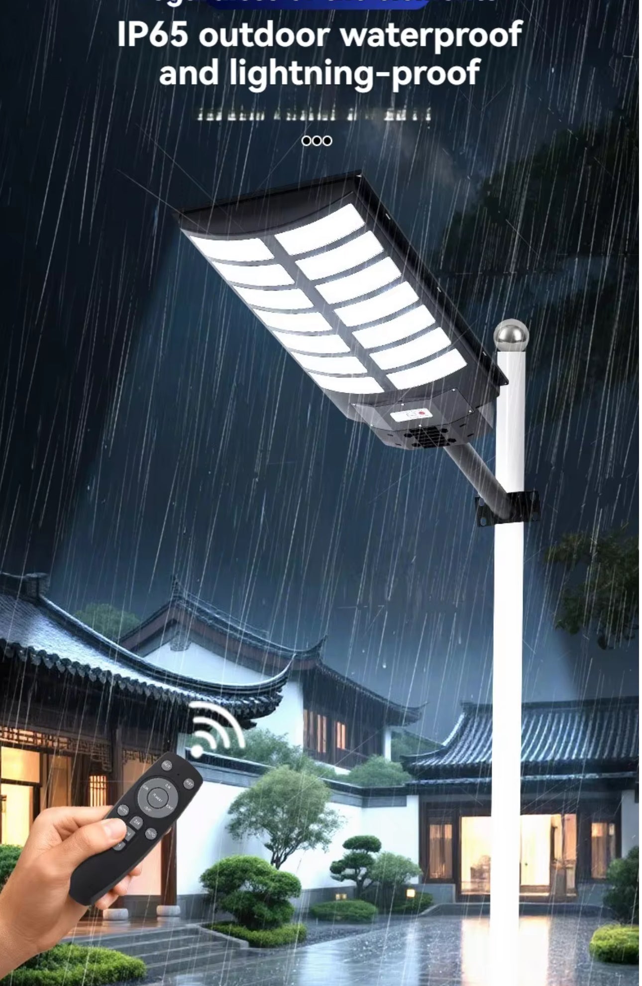 Solar Street Light, 8000W, with Motion Sensor & Remote Control