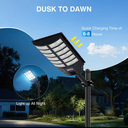 Solar Street Light, 8000W, with Motion Sensor & Remote Control